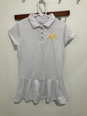 Garb Girls Cal Bears Embroidered Caroline Cap Sleeve Polo Dress, White, Size 5T